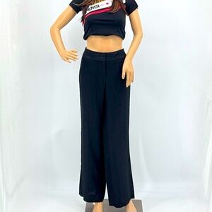 Ann Taylor Loft Iconic Marisa Linen Wide Leg Quiet Luxury Trousers Pants